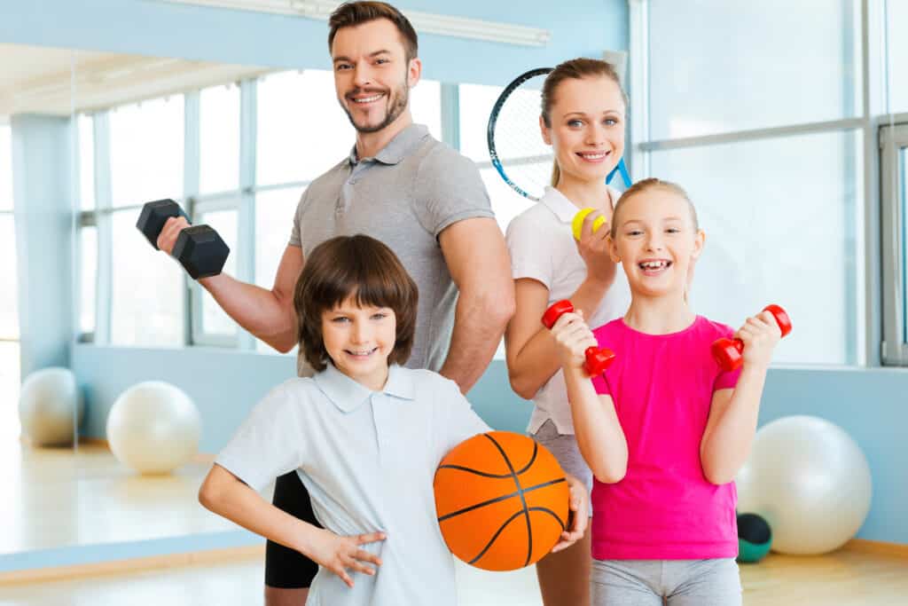 Family Playing Sports Together 