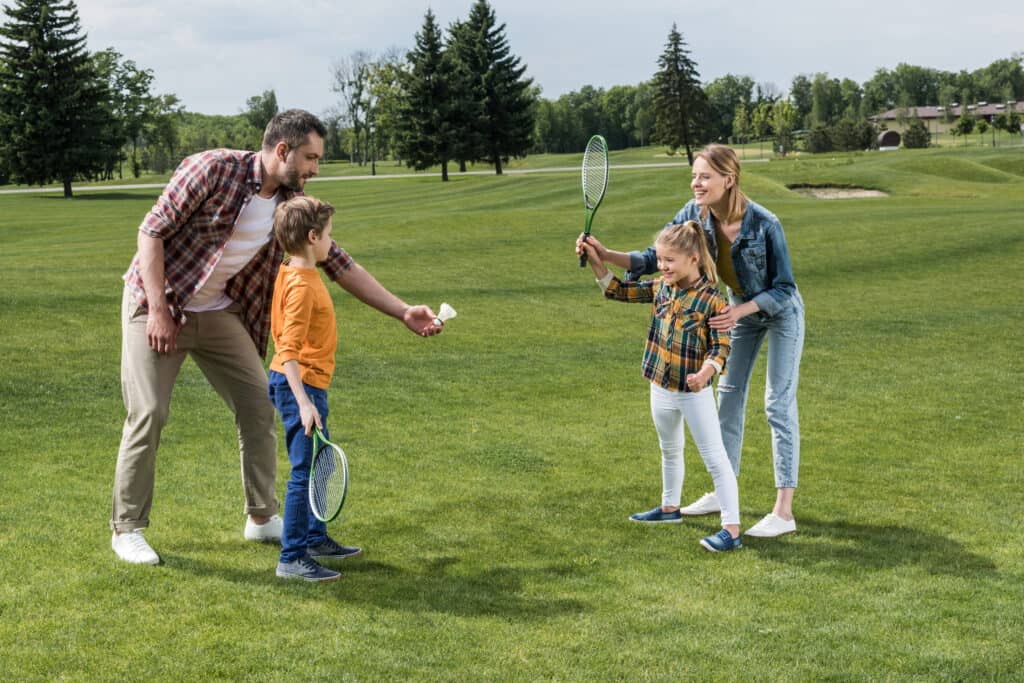 Family Playing Sports Together 